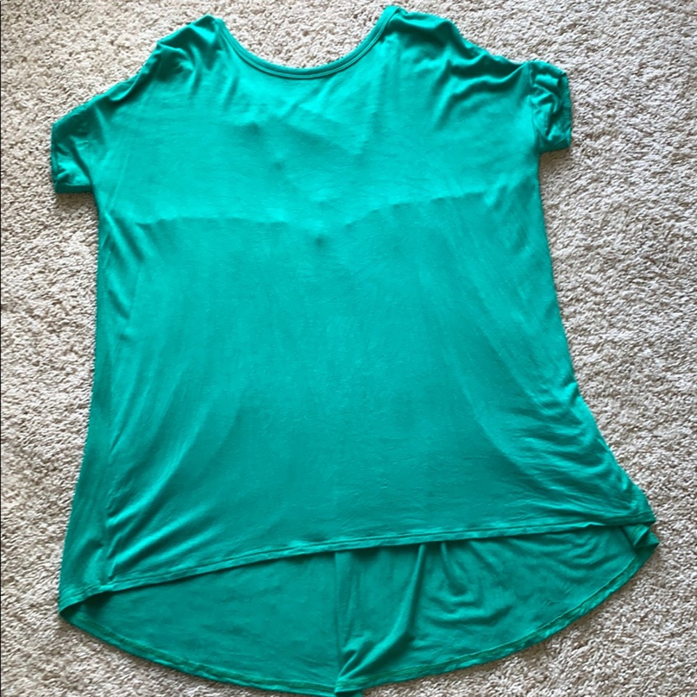 Bellamie green high low shirt